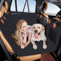Waterproof Dog Car Seat Cover – Nonslip Pet Back Seat Hammock Protector with Side Flaps & Pockets - FututeX