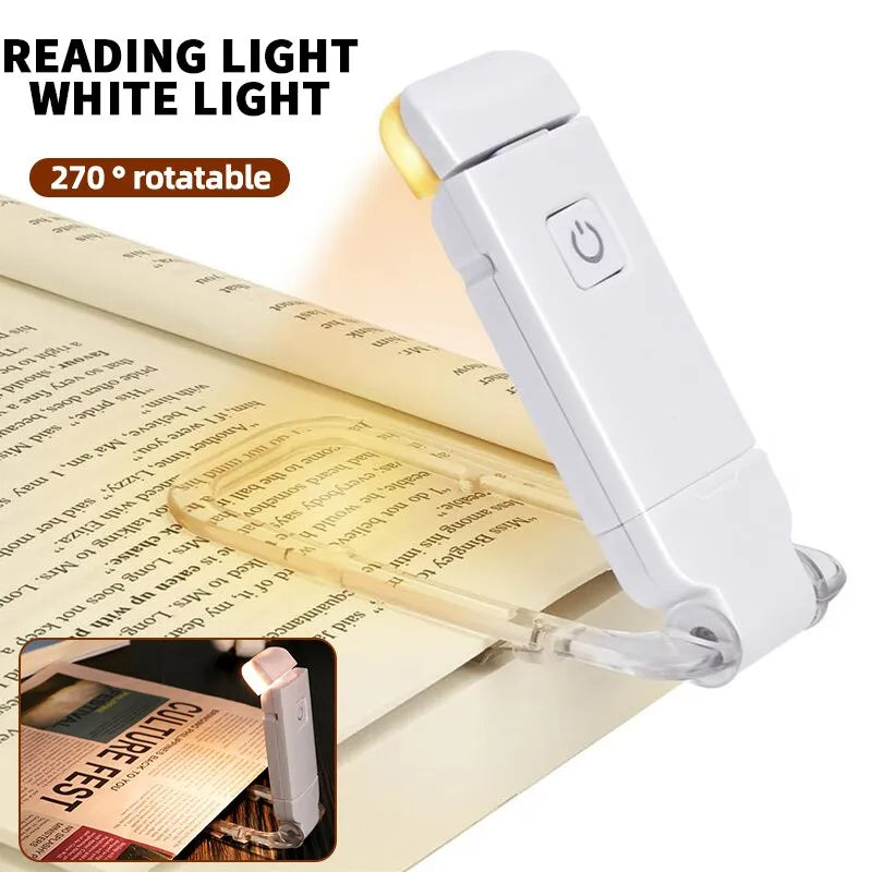 Mini LED Reading Clip Light – Portable Rechargeable Book Lamp with Adjustable Brightness & USB Charging - FututeX