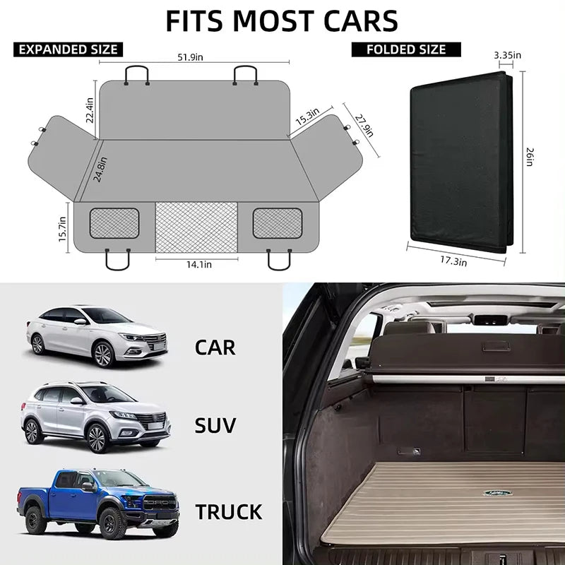 Waterproof Dog Car Seat Cover – Nonslip Pet Back Seat Hammock Protector with Side Flaps & Pockets - FututeX