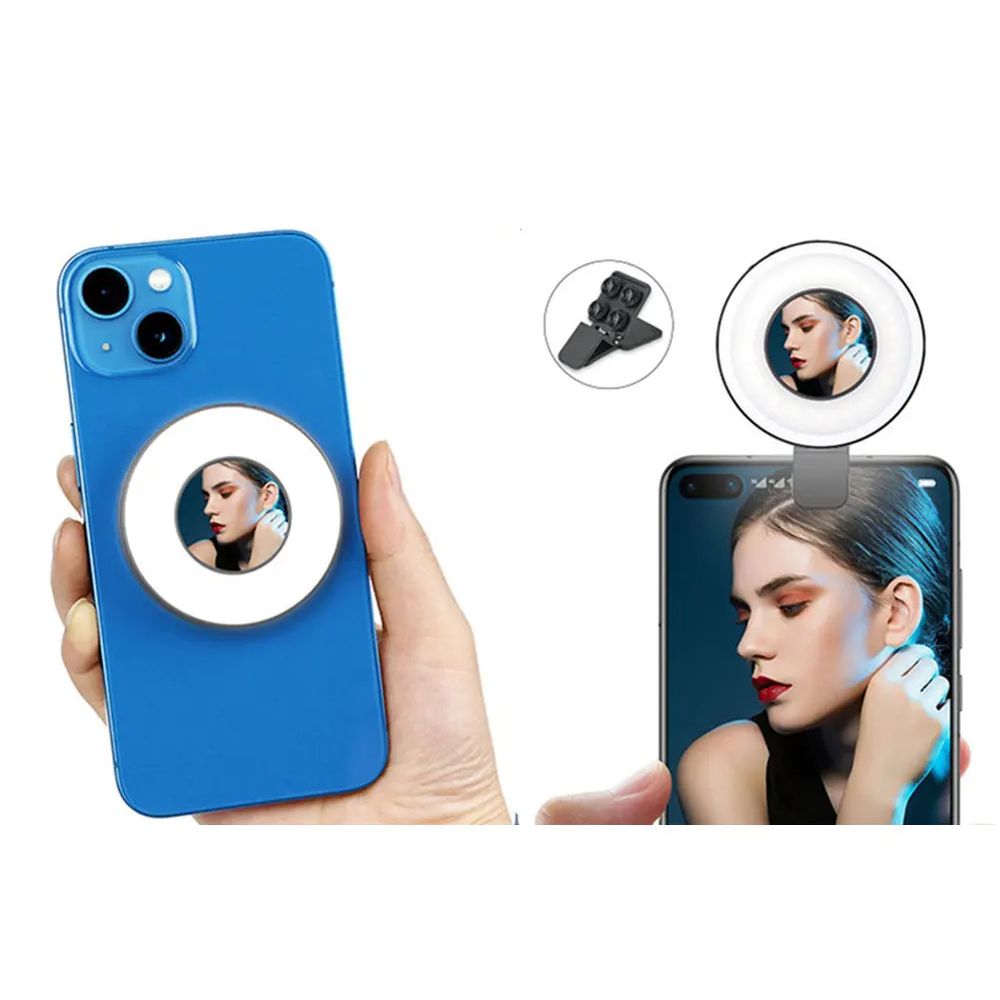 Magnetic Clip-On Smartphone Ring LED Light – Portable Rechargeable Selfie & Video Lighting - FututeX