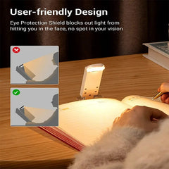 Mini LED Reading Clip Light – Portable Rechargeable Book Lamp with Adjustable Brightness & USB Charging - FututeX
