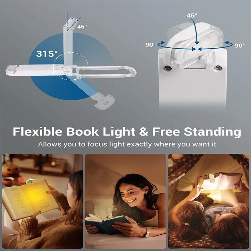 Mini LED Reading Clip Light – Portable Rechargeable Book Lamp with Adjustable Brightness & USB Charging - FututeX