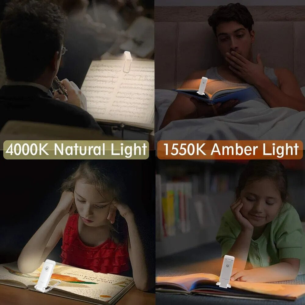 Mini LED Reading Clip Light – Portable Rechargeable Book Lamp with Adjustable Brightness & USB Charging - FututeX