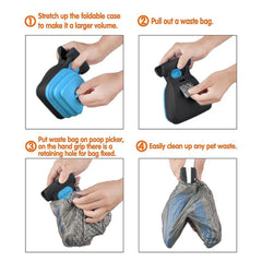 Portable Dog Poop Scooper with Waste Bag Dispenser – Foldable Pet Waste Pickup Tool for Dogs - FututeX
