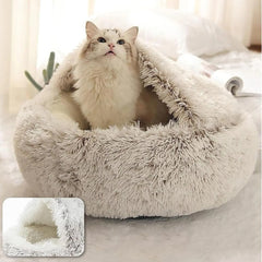 Soft Plush Round Cat Bed - FututeX