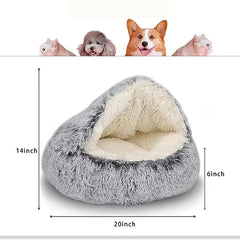 Soft Plush Round Cat Bed - FututeX