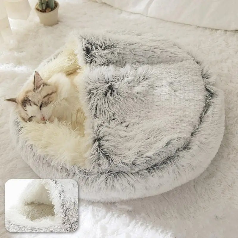 Soft Plush Round Cat Bed - FututeX