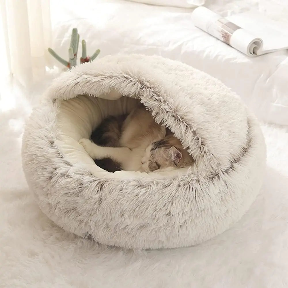 Soft Plush Round Cat Bed - FututeX