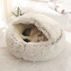 Soft Plush Round Cat Bed - FututeX