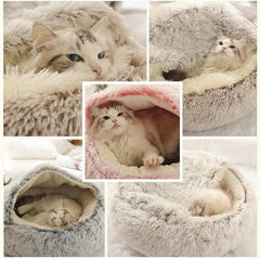 Soft Plush Round Cat Bed - FututeX