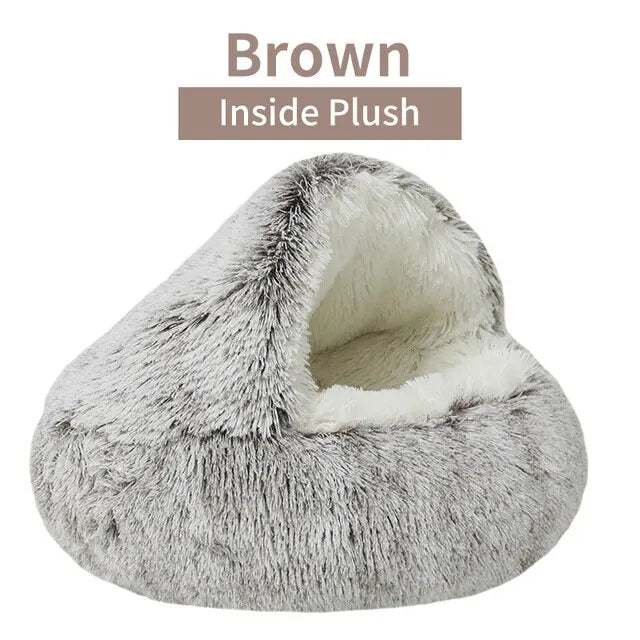 Soft Plush Round Cat Bed - FututeX